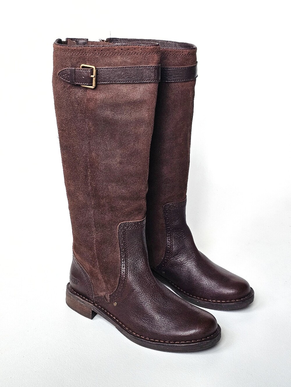 UGG Castille Java Genuine Leather Water Resistant Riding Boots Women’s 7.5 - Picture 3 of 14